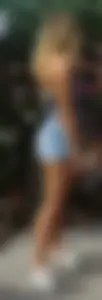 Nerdy Girl Chunky Thighs in Denim Shorts