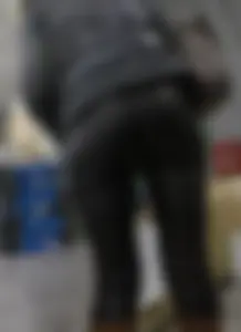 Hot ass in tight leather pants, creepshots at the supermarket and on the street