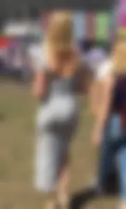 Milf with a Big Booty in a Long Dress Park Creepshot