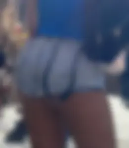 Tan Ass Cheeks in Jean Shorts