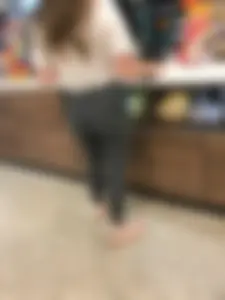 Tight teen in grey leggings