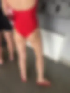 Milf in Swimsuit and Slippers Creepshot