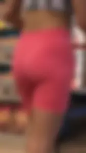 Pink spandex shorts and some problematic leggings