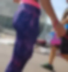 Girl in purple patterned leggings with a nice booty and vpl