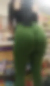 Amazing bubble ass in green leggins