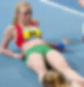 Candid track girls and runners