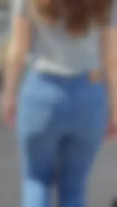 Nicely shaped girl in tight blue jeans (OC)