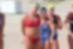 Lifeguard tournament girls on the beach
