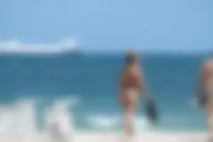 Big collection of various sexy girls on a beach in bikinis