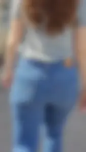 Nicely shaped girl in tight blue jeans (OC)