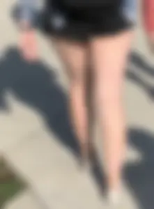 Gorgeous Legs And Booty in Black Mini Shorts City Creepshots Gallery