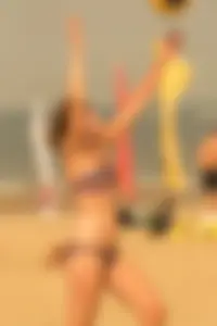 Beach volleyball babes in bikinis