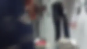Argentinian teen and her beautiful ASS in grey leggings with cuck boyfriend aside