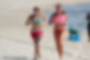 Lifeguard tournament girls on the beach