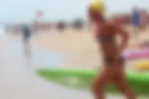 Lifeguard tournament girls on the beach