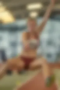 Candid track girls and runners
