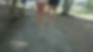 Girl with a nice ass in wet white bikini bottom