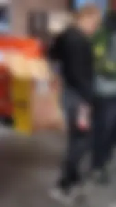 Stocky Candid Girl in Camo Tights With Muscly Legs And a Great Butt, Creepshot at the Grocery Store