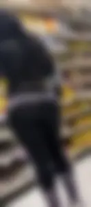 Thick mixed girl in leggings whaletail tease