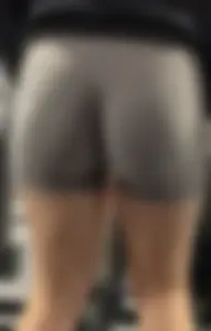 Tight Grey Gym Shorts (Crazy Vpl and Bends Over)