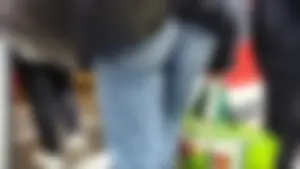 Tight Jeans at the Trainstation + Bending Over