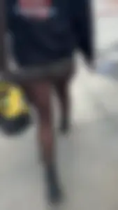 [OC] Cute Goth Booty in Short Shorts and Fishnets