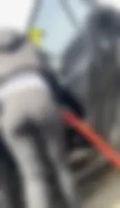 Super see through pink VPL car wash teasing