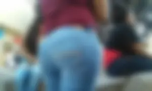 Nice Latina ass in tight jeans with vpl