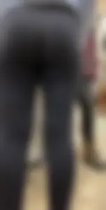 Sexy blonde girl booty in leggings with vtl