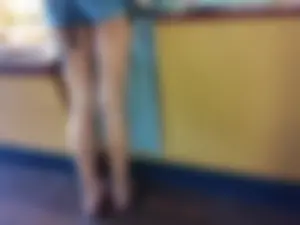 Perfect Long And Skinny Candid Legs And Booty in Blue Shorts Street Creepshots