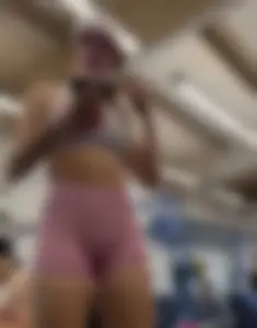 Cute babe with the Bubble but working Out  / Not OC