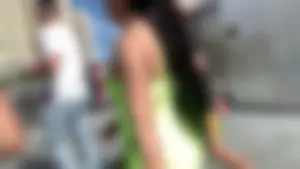 Sexy Latina showing her ass cheeks in little denim shorts and pokies with no bra