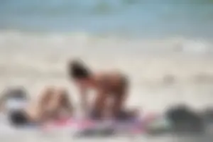 Sexy ass girl with a perfect body in her bikini on the beach