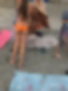 Sexy beach and poolside girls in swimsuits, mostly candid