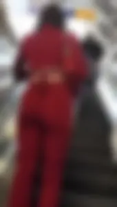 Hot minx in a slutty red outfit