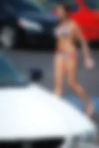Various sexy girls at car washes in bikinis