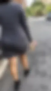Thick latina in grey dress on the phone