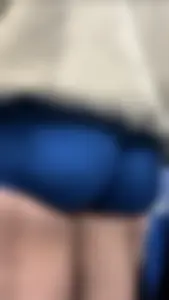 Stunning cheeked up gym girl shopping in blue shorts (OC)