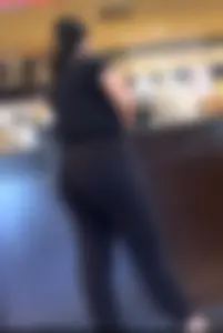 Juicy thick brunette with juicy yoga pants ass