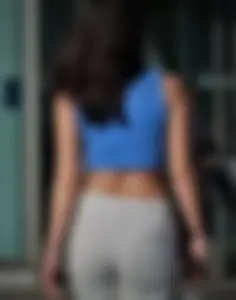 Blue Halfshirt and White Jeans