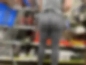 Slim Thick Round Bubble Butt MILF Shopping in Grey