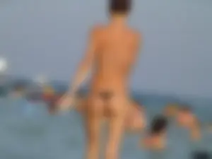 A bunch of sexy beach voyeur babes in bikinis, thongs and topless