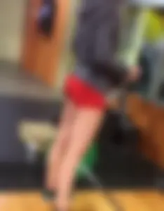 Hot Creepshot in a Gym - Fit Girl Working Out in Mini-Shorts