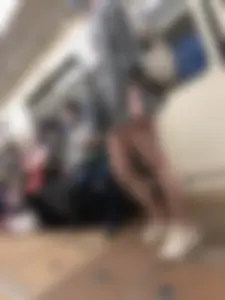 Cute Girl in Shorts and Sneakers With Hot Legs in Subway Train Creepshots Gallery
