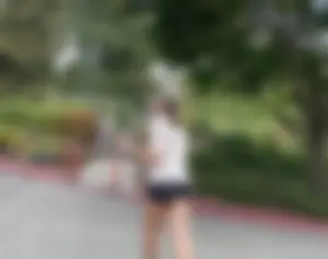 Thick college slut in shorts