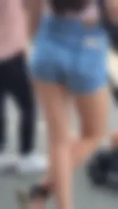 Milf with tight ass in jean shorts