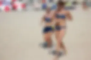 Lifeguard tournament girls on the beach
