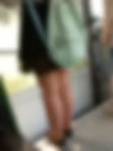 Teen in Dress in a Bus - Nice Legs