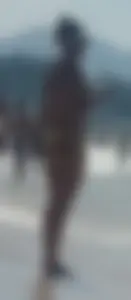 Big booty white chick in a yellow thong at the beach