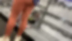 Orange leggings! Tight!